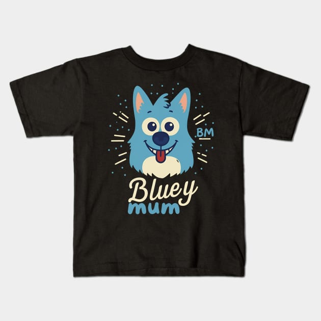 Bluey Mum Kids T-Shirt by Inktopolis